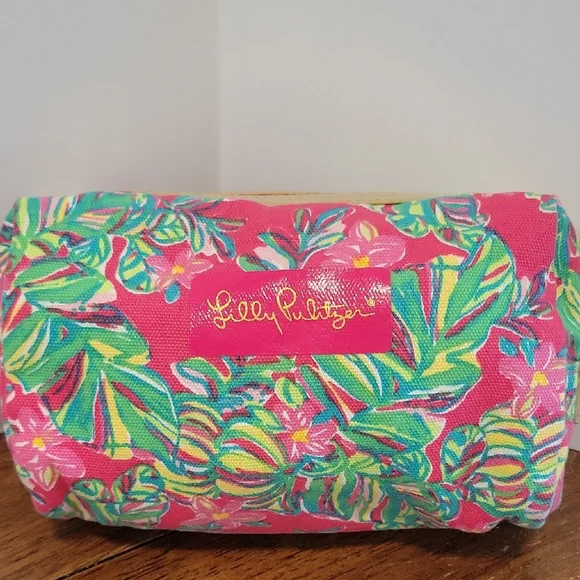Lilly Pulitzer Pink and Green Floral Cosmetic Bag - Picture 4 of 9